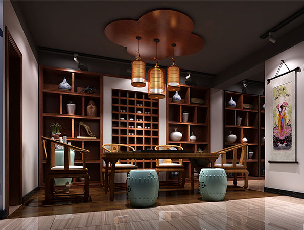 中式高端會所裝修效果圖-南灣會所