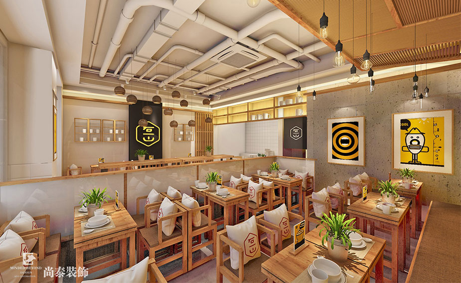 100平米都市快餐店裝修設計 | 石一山
