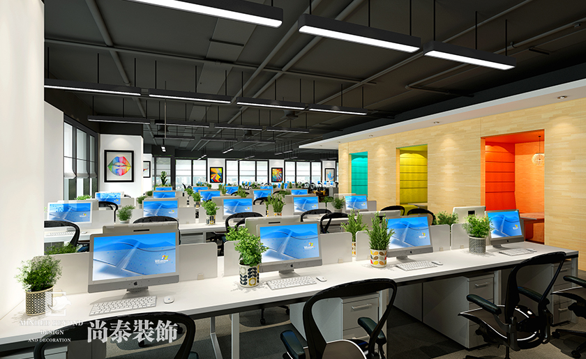 3600㎡現代簡約辦公室裝修設計 | 環球易購