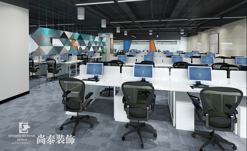 3600㎡現代簡約辦公室裝修設計 | 環球易購