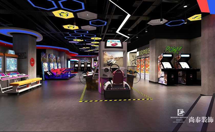 530㎡時尚工業風游戲廳裝修設計 | 風云再起電玩城