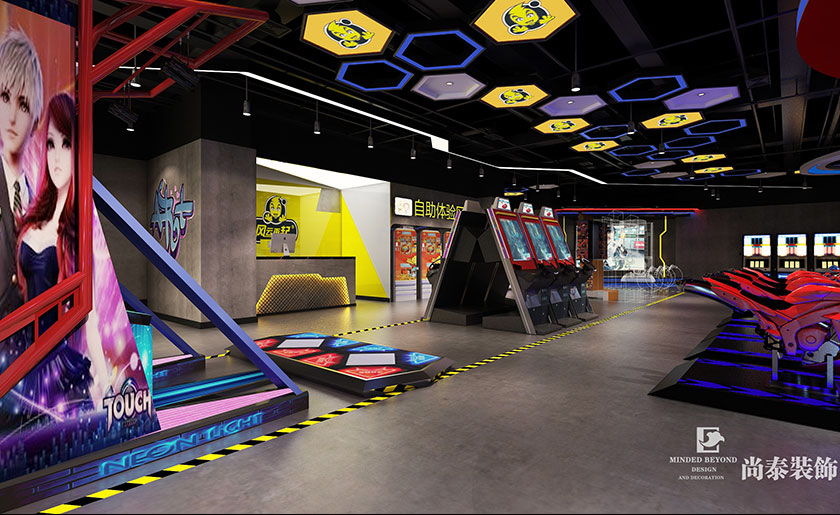 530㎡時尚工業風游戲廳裝修設計 | 風云再起電玩城