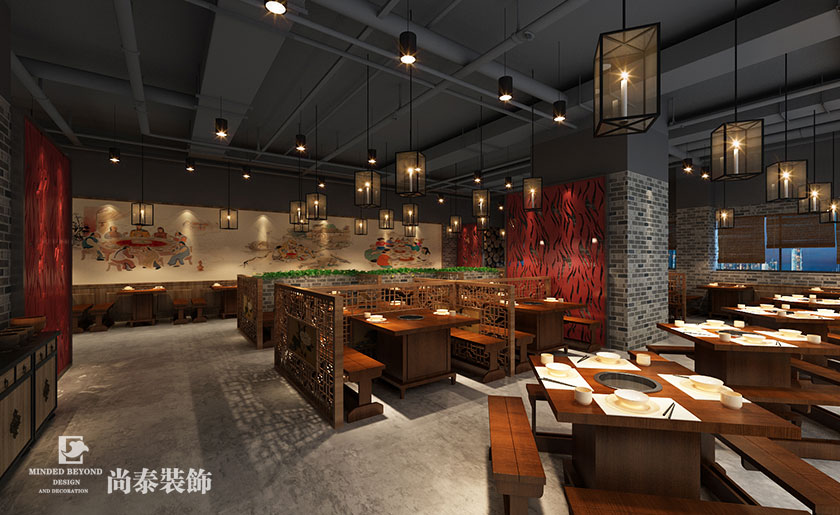 320平米中式風格老火鍋店裝修 | 爽翻天