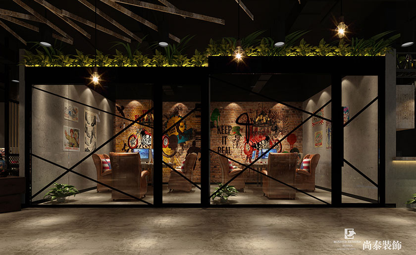 400㎡工業風格網咖裝修設計 | 互動之星網吧