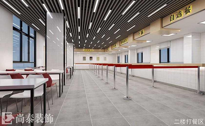 1300㎡員工餐廳裝修效果圖 | 凱中精密技術