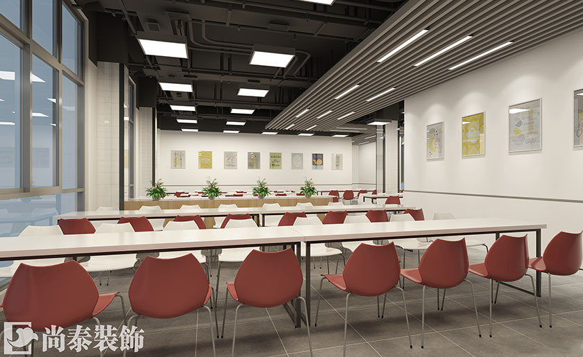 1300㎡員工餐廳裝修效果圖 | 凱中精密技術