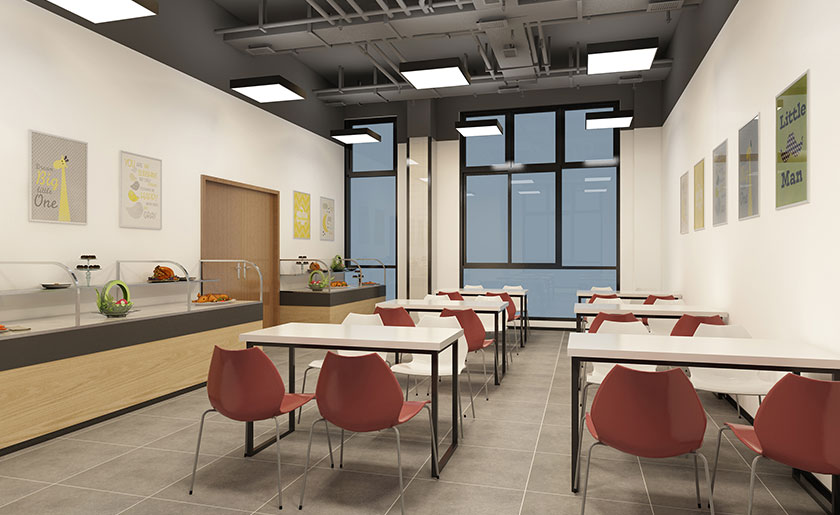 1300㎡員工餐廳裝修效果圖 | 凱中精密技術