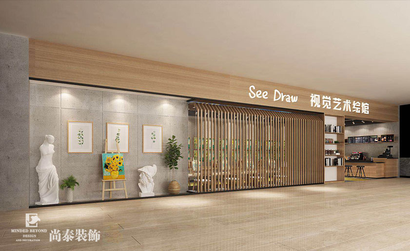 100㎡繪畫館裝修實景圖-視覺美術繪館