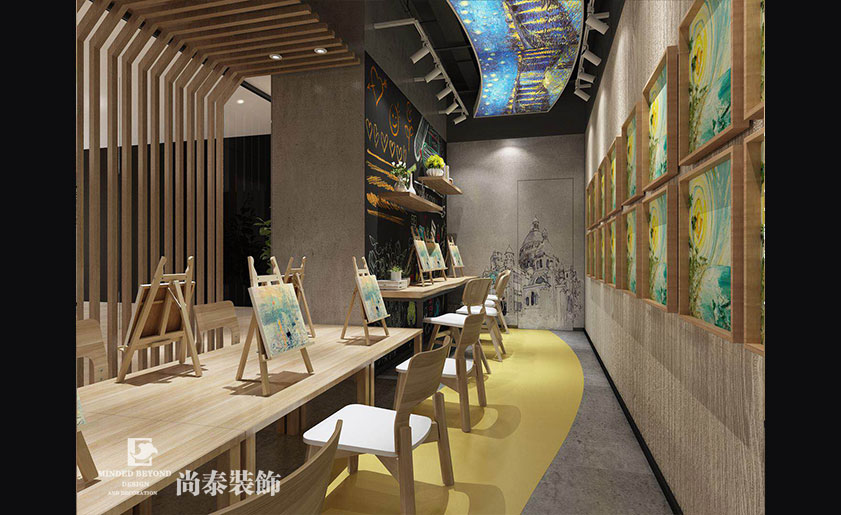 100㎡繪畫館裝修實景圖-視覺美術繪館