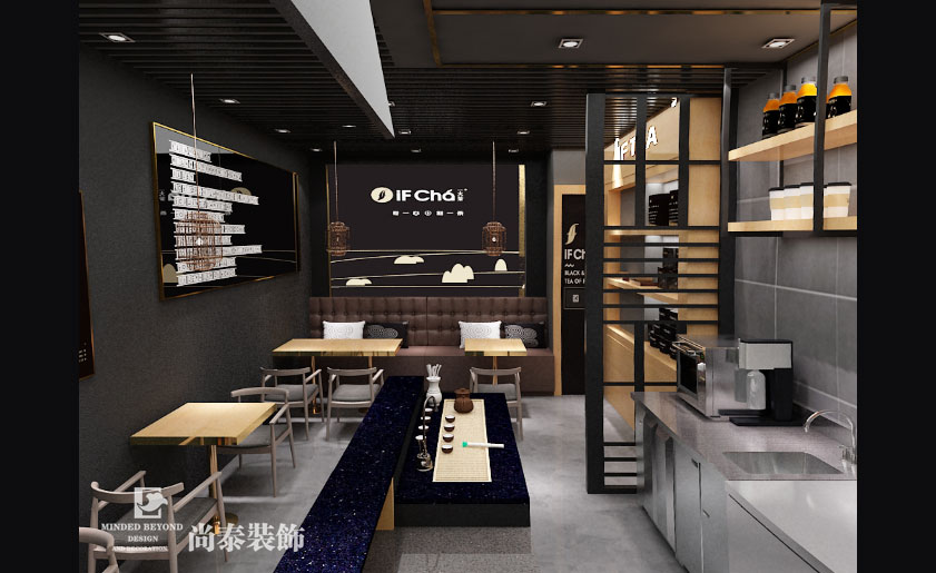 100㎡個性奶茶店裝修設計 | 一夫·茶