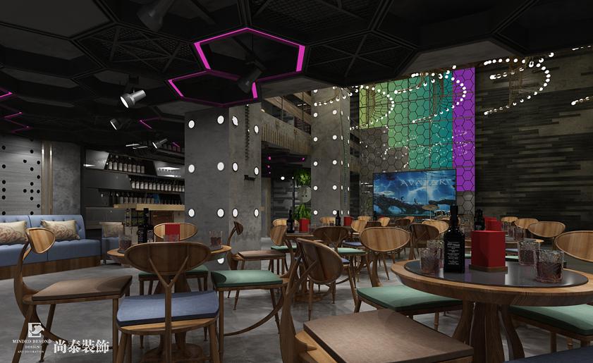 1000平米工業風主題酒吧裝修設計圖