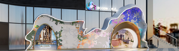 網紅甜品店裝修設計效果圖,夢幻般的海洋空間