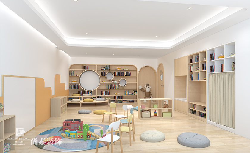 現代簡約早教中心裝修效果圖-福小寶