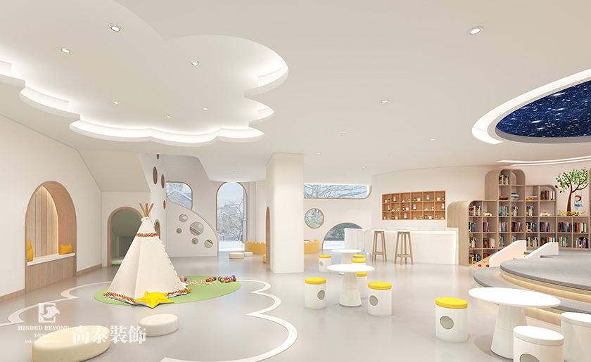 現代簡約早教中心裝修效果圖-福小寶