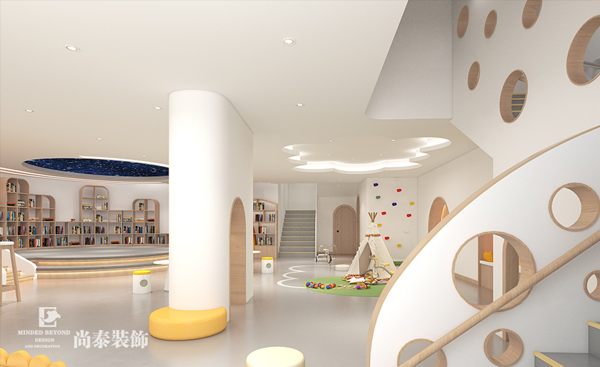 現代簡約早教中心裝修效果圖-福小寶