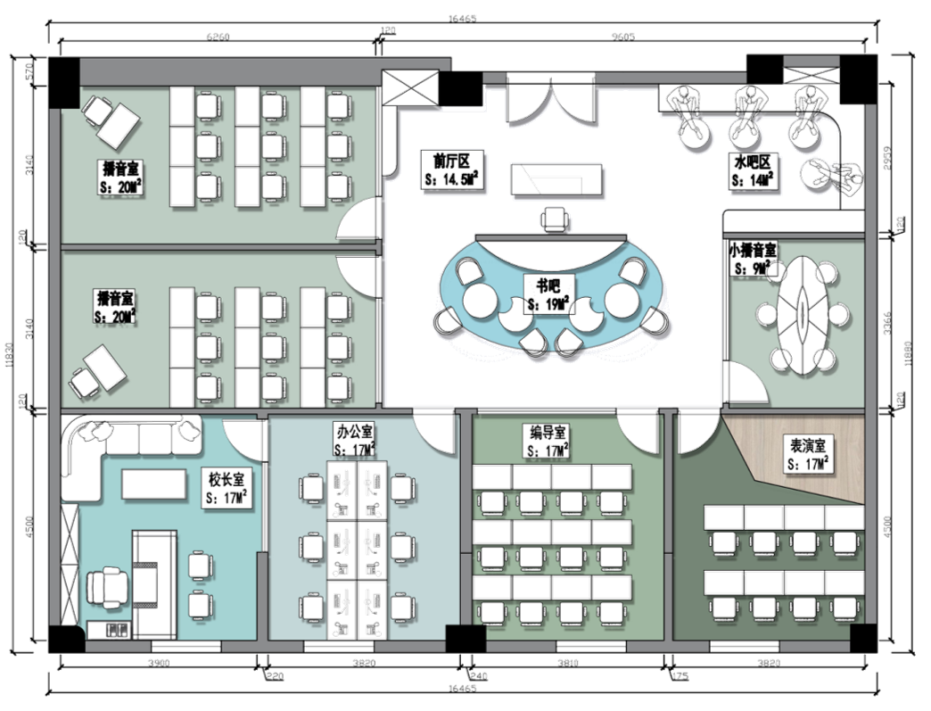 中小學教育培訓機構裝修平面布置圖 中小學教育培訓機構裝修平面布置圖