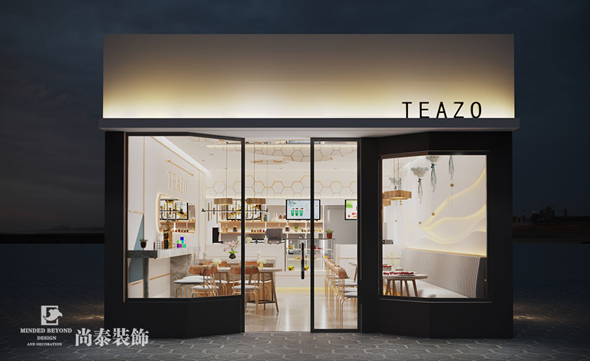 70㎡現(xiàn)代簡約奶茶店設計 | Teazo