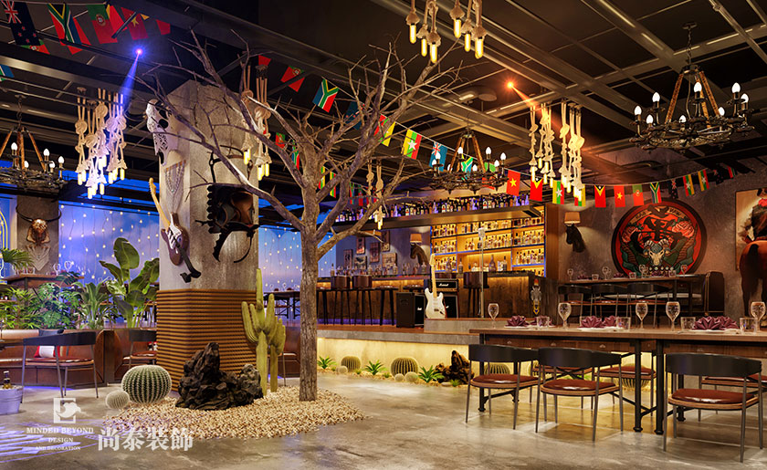 480平米復古風音樂餐吧裝修設計 | 西部牛仔