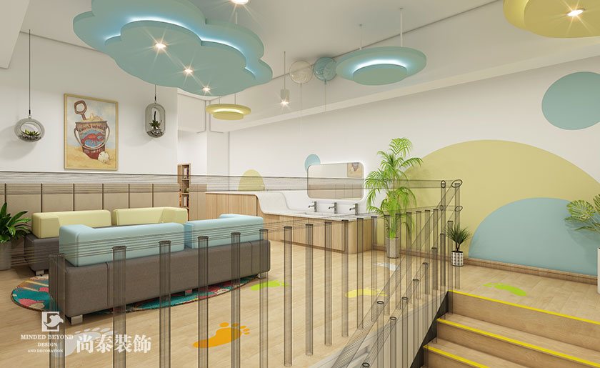 現代簡約托育中心裝修效果圖-全優貝貝