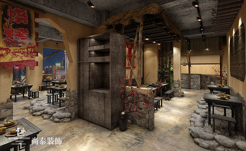 400平米燒烤店裝修效果圖-農重燒烤