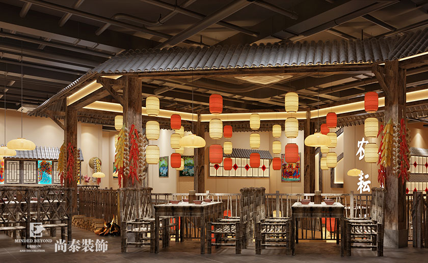 湘菜館裝修效果圖-農耘記