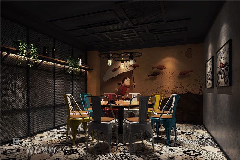100平米餐飲店裝修效果圖