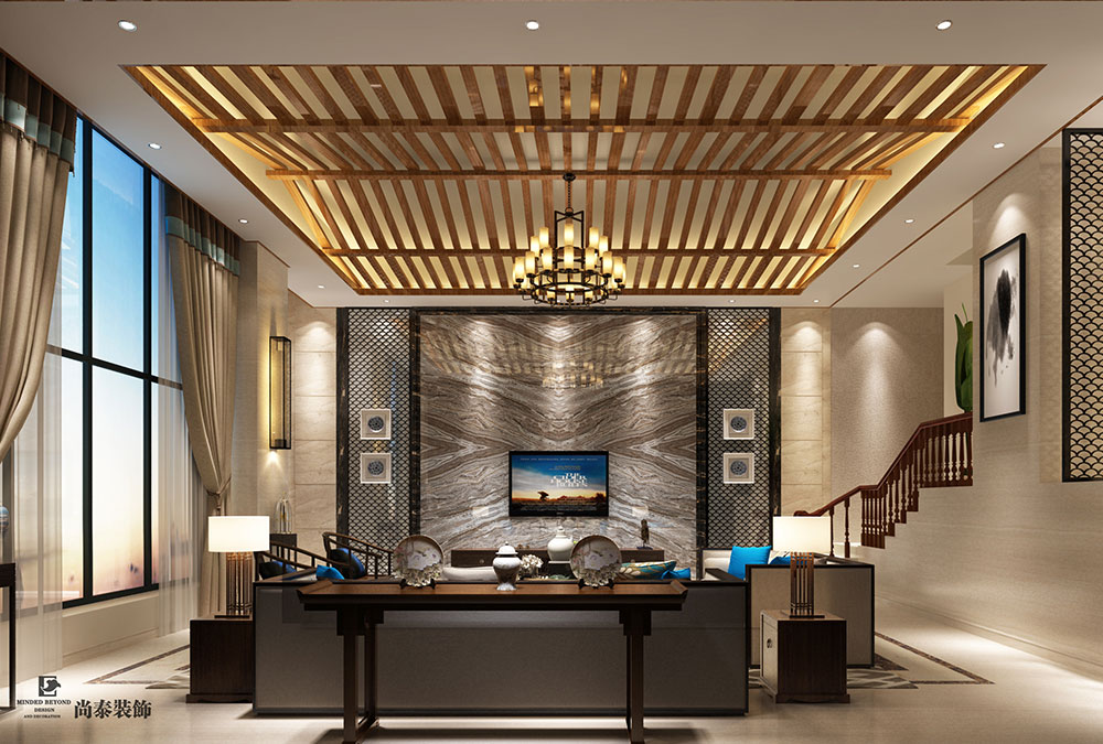 550平米新中式別墅家裝設(shè)計(jì)效果圖 | 紫鱗山花園