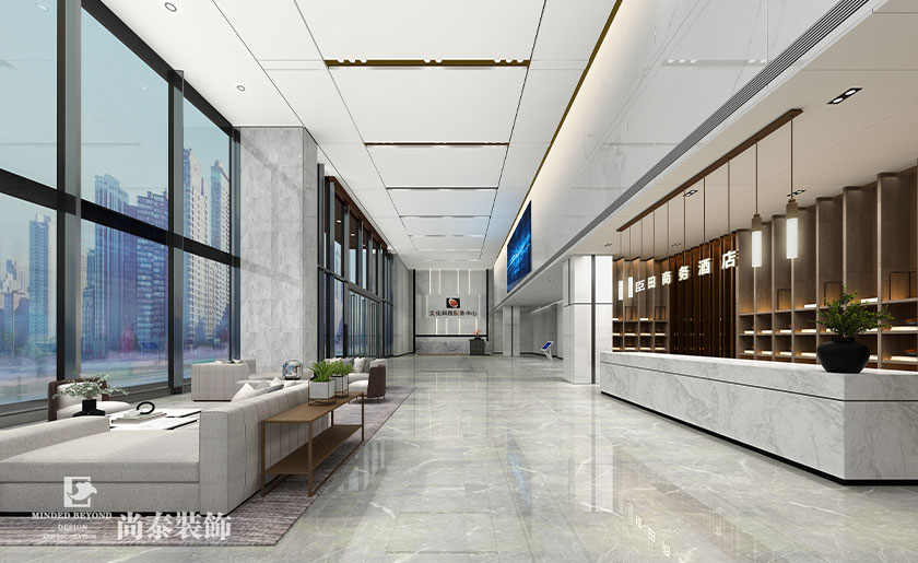 400㎡寫字樓大堂裝飾設計 | 臣田研發大樓