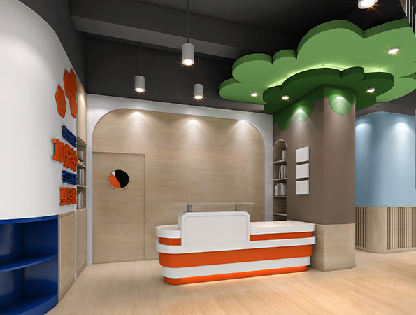 140㎡兒童英語教育空間裝修設計 | 靈格風藍天成長計劃