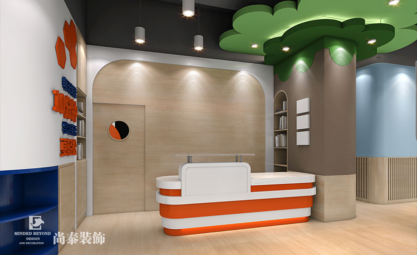 140㎡兒童英語教育空間裝修設計 | 靈格風藍天成長計劃
