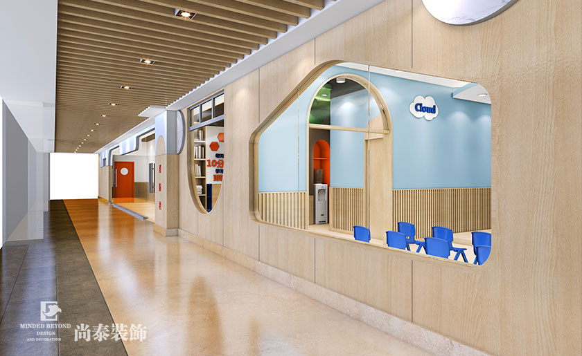 140㎡兒童英語教育空間裝修設計 | 靈格風藍天成長計劃