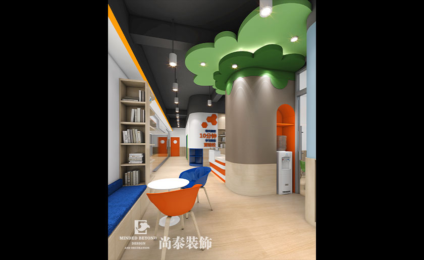 140㎡兒童英語教育空間裝修設計 | 靈格風藍天成長計劃