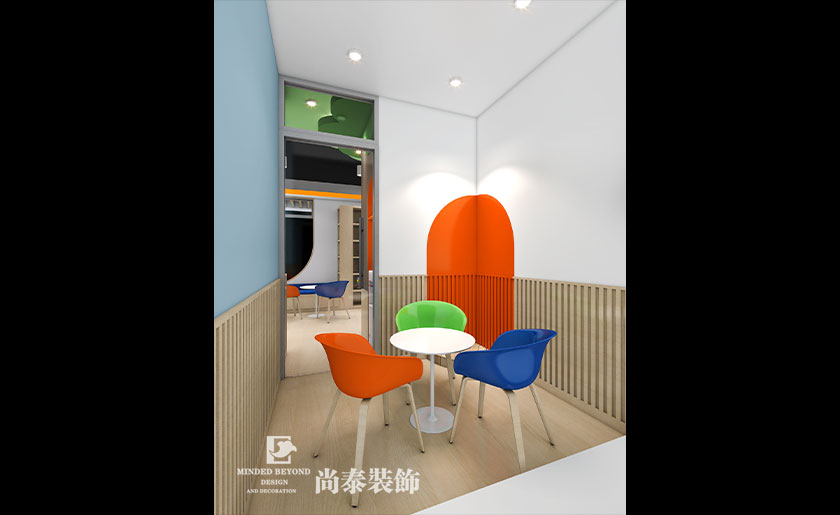 140㎡兒童英語教育空間裝修設計 | 靈格風藍天成長計劃