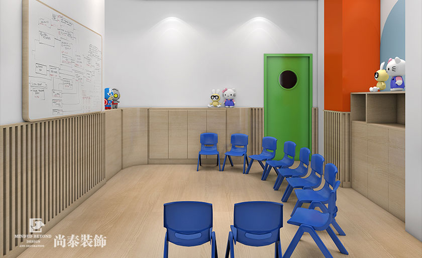 140㎡兒童英語教育空間裝修設計 | 靈格風藍天成長計劃