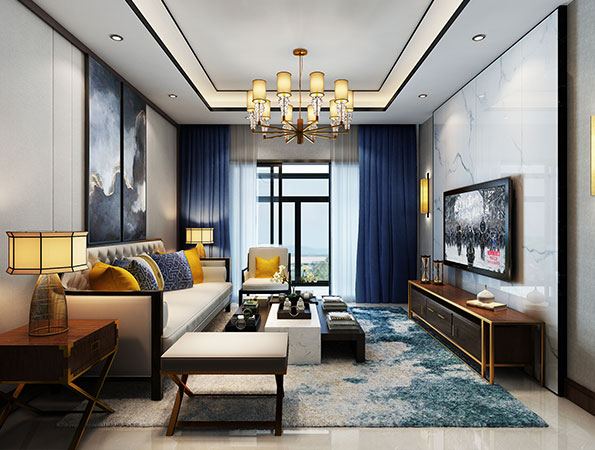 130平米中式婚房家裝設計