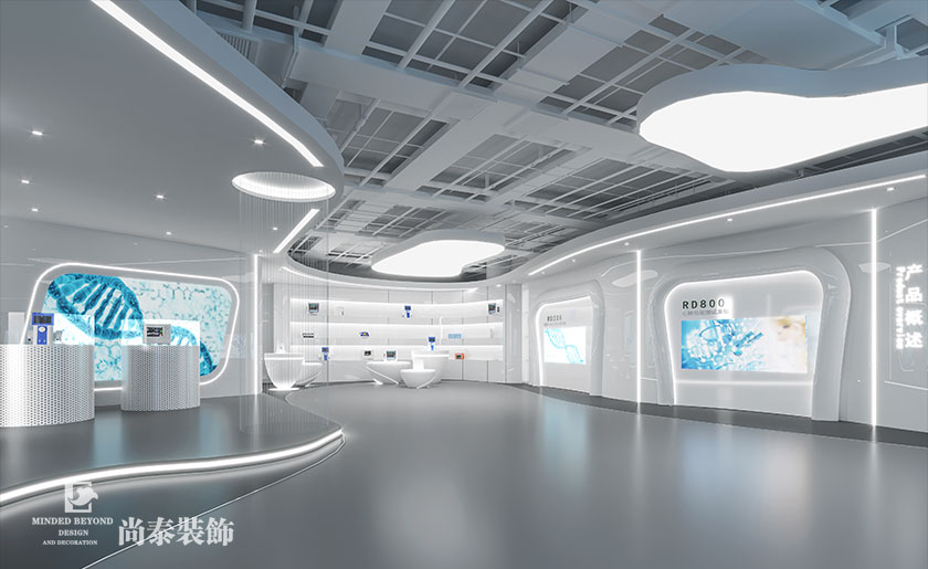 6000㎡醫(yī)療科技公司辦公室展廳裝修設(shè)計(jì)