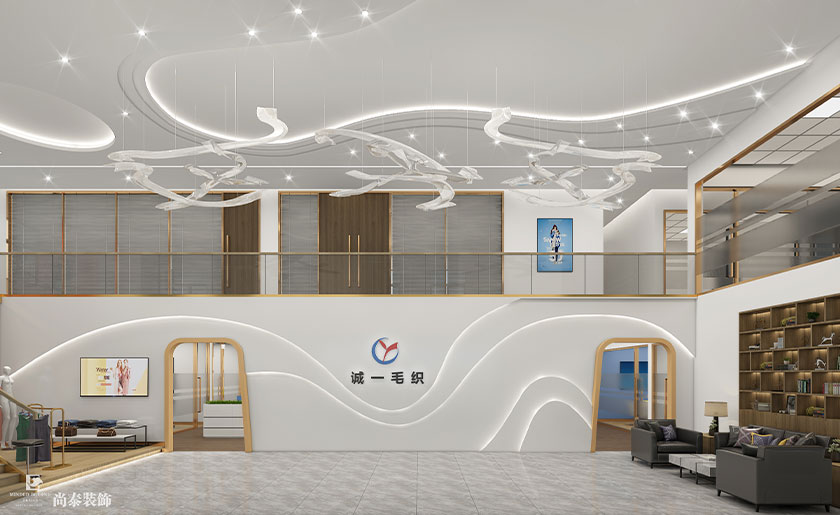 800平米服裝公司辦公及展廳設(shè)計(jì)效果圖 | 誠一毛織
