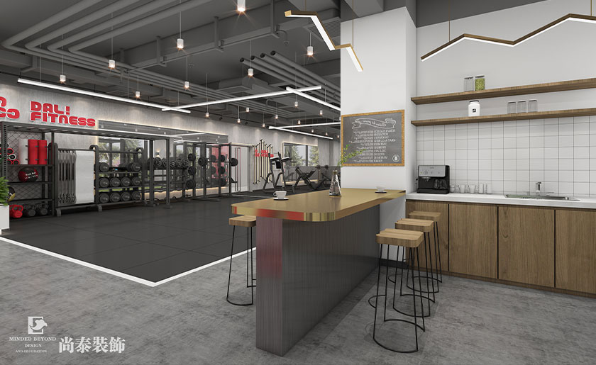300平米現代工業風健身房裝修設計 | 大力健身房