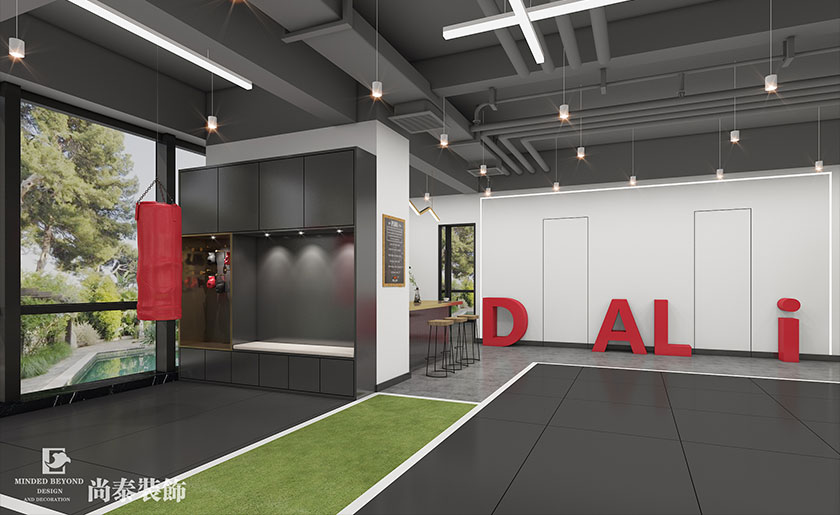 300平米現代工業風健身房裝修設計 | 大力健身房