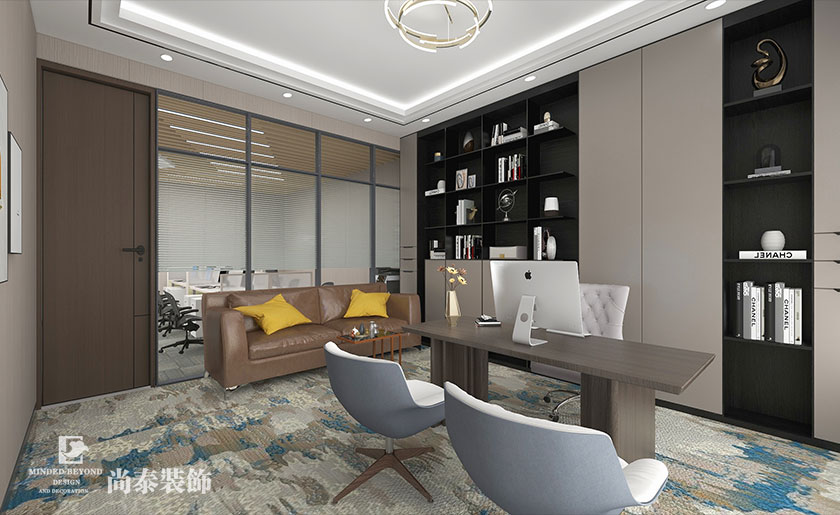 80平米科技公司辦公室裝修設計效果圖 | 彩域創新