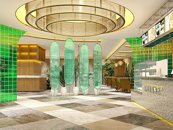 300平米深圳椰子雞餐廳裝修設(shè)計案例 | 潤清園椰子雞