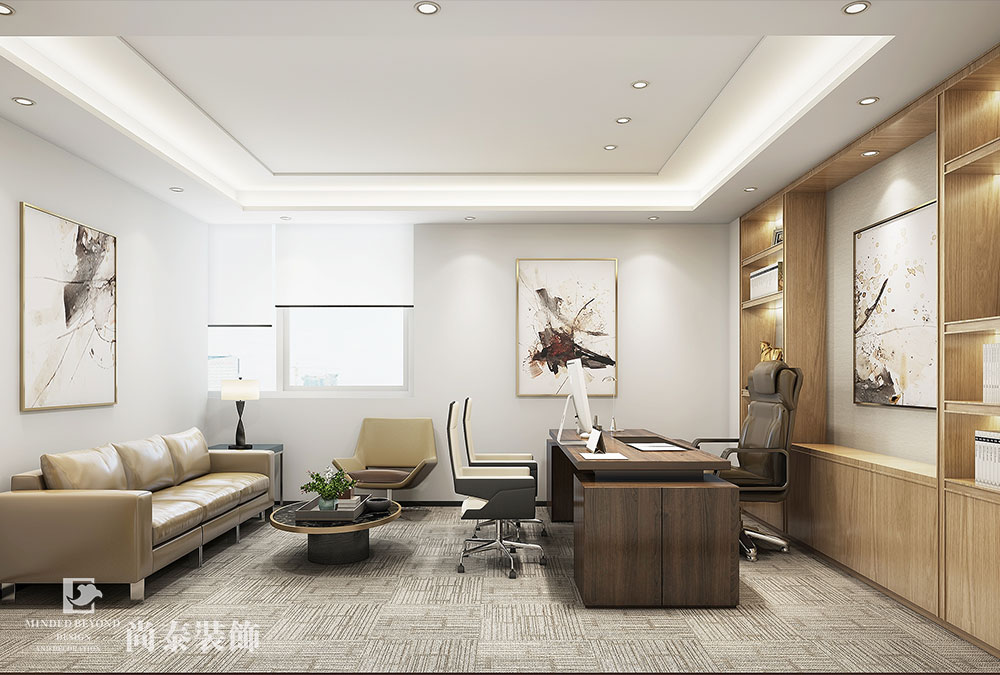 210平米現(xiàn)代新材料公司展廳辦公室裝修效果圖 | 中機新材料