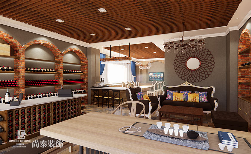 100平米美式風格酒莊裝修設計