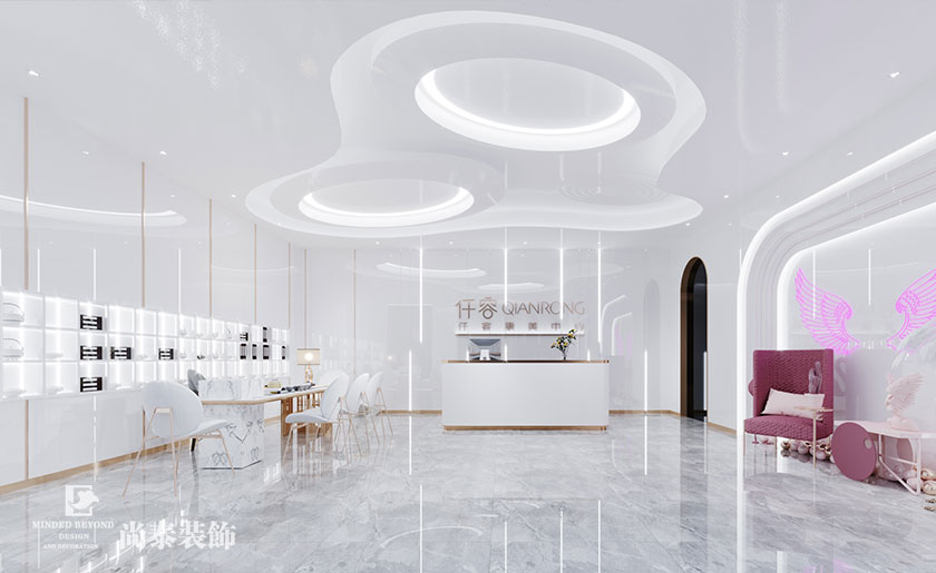 500平米輕奢美容院裝修設(shè)計(jì)效果圖 | 仟容