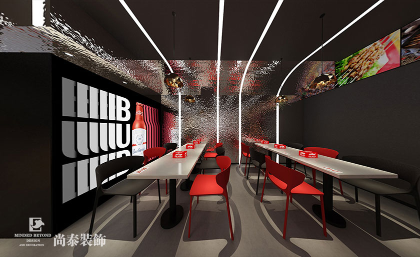 200平米燒烤啤酒主題餐廳裝修設(shè)計(jì) | 龍巢