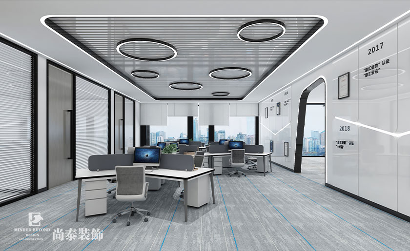 東莞600㎡健康產業公司辦公室裝修 | 華夏名足