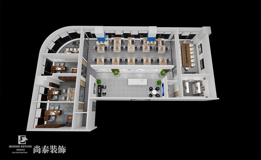 330平米建筑公司深圳辦公室設(shè)計裝修效果圖 | 三義建筑