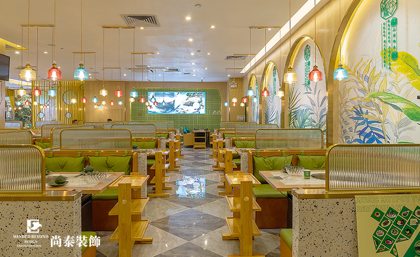 300平米椰子雞餐廳餐飲店裝修實(shí)景案例 | 潤(rùn)清園