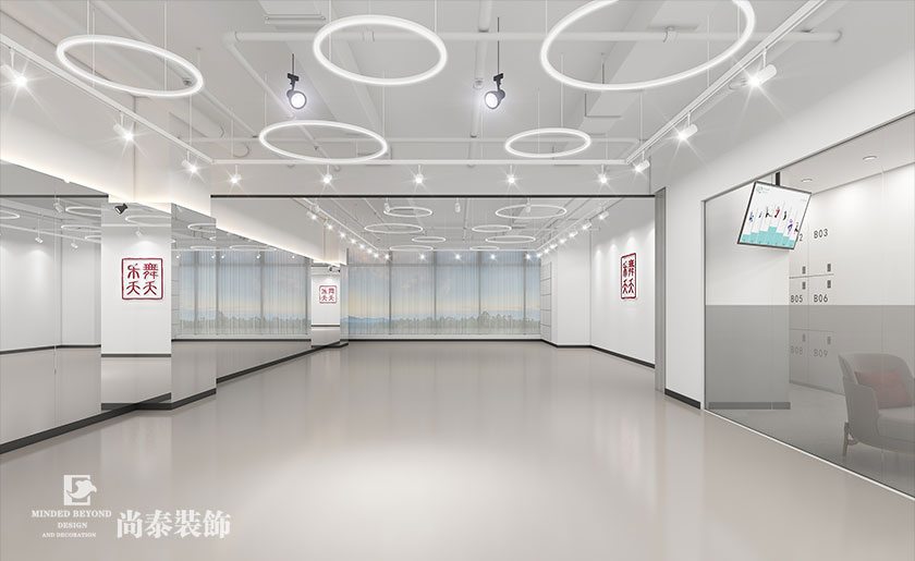 200平米舞蹈教育培訓機構舞蹈室裝修設計