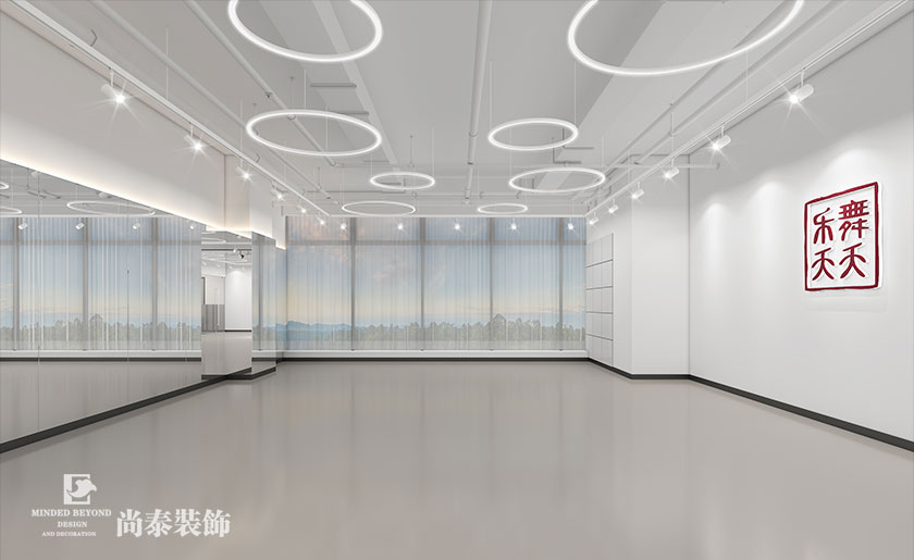 200平米舞蹈教育培訓機構舞蹈室裝修設計